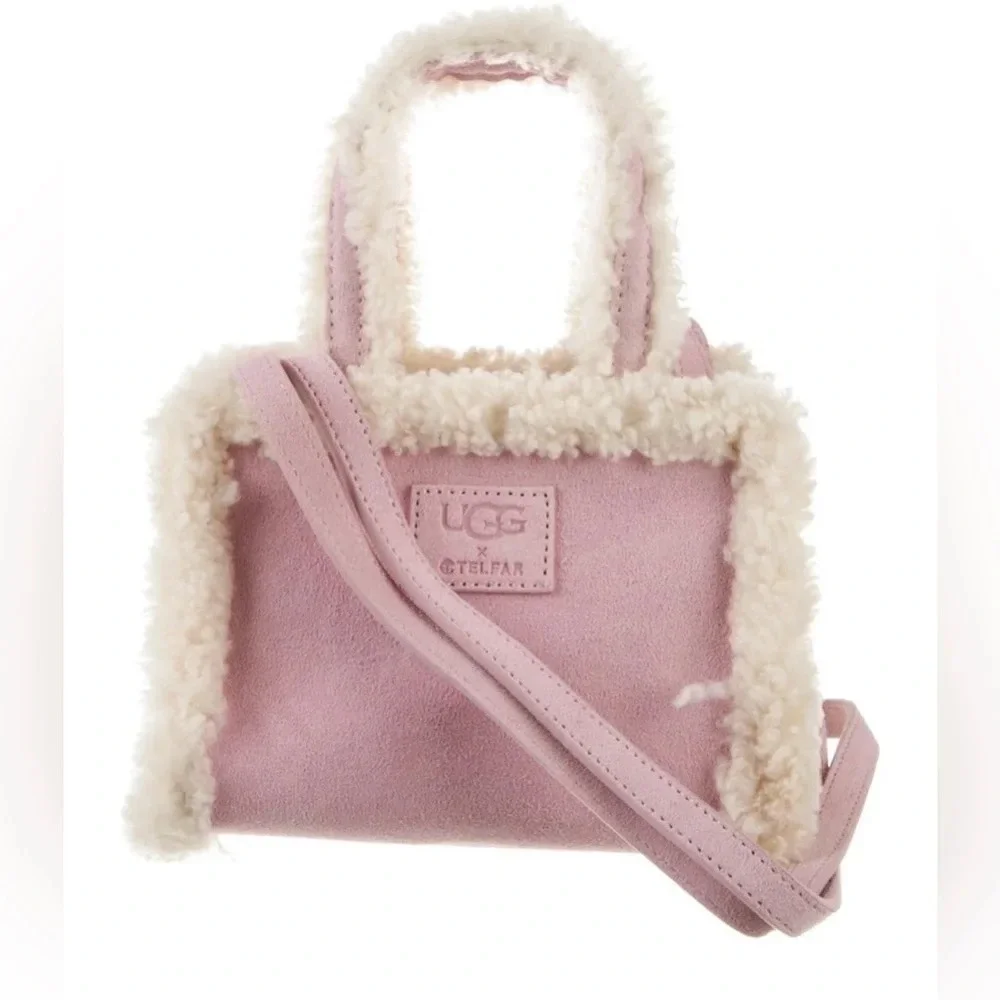 Telfar Blush Shearling Mini Bag UGG  Telfar shearling crossbody bag - Picture 7 of 9